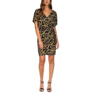 Michael Kors Faux Wrap Tie Waist Dress